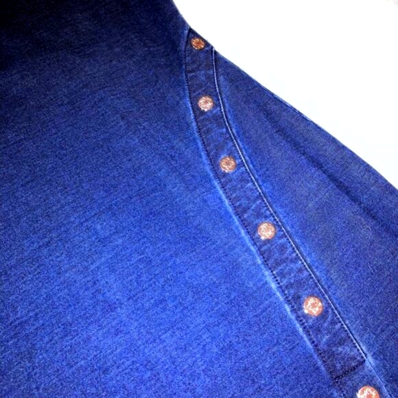 NWOT WHBM DENIM SLEEVELESS MIDI with SIDE SNAP KICK PLEAT SIZE XSP - Picture 7 of 14